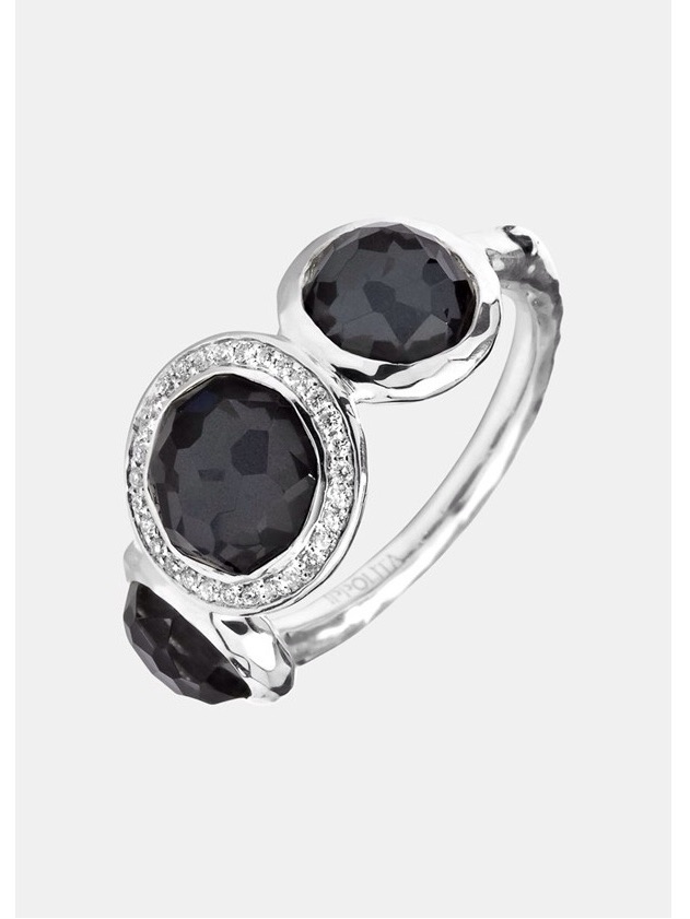 Ippolita “Stella Lollipop” Silver, Diamonds & Hematite Ring (Size 7)